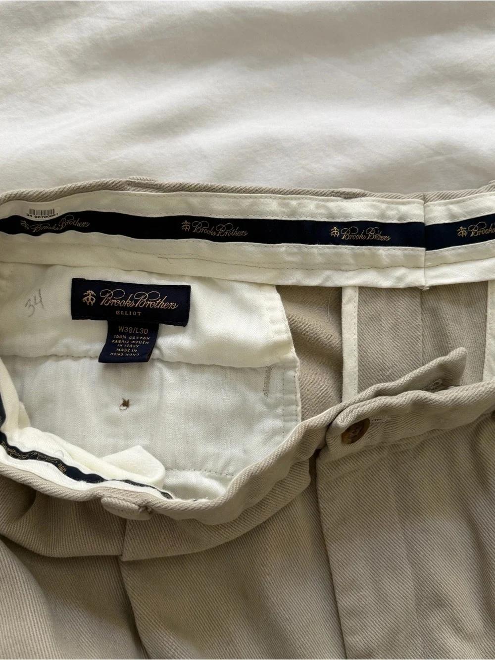 Brooks Brothers Men's Khaki Straight-Leg Dress Pants